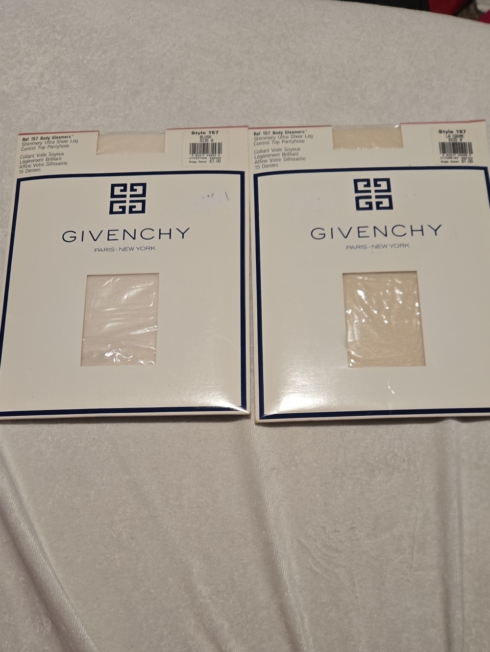 Givenchy Sheer Hosiery Pack - Cream And Shimmery Pale Blush. Size B